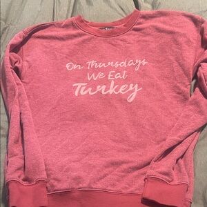 Kittenish Pink Graphic Crew Neck Sweater